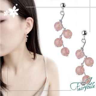 【伊飾童話】草莓氣泡＊水晶珠銅電鍍耳環