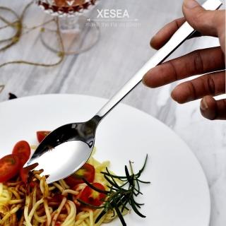 【XESEA】叉匙兩用餐具 登山露營野餐便當必備(2入)
