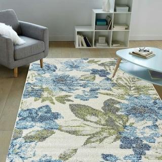 【Ambience】比利時Blossom現代地毯-藍卉(135x190cm)