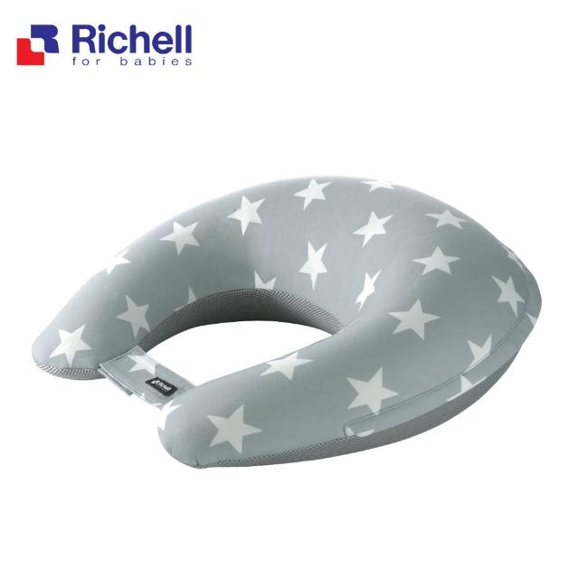 【Richell 利其爾】攜帶型充氣式多功能授乳枕 -(灰星星)