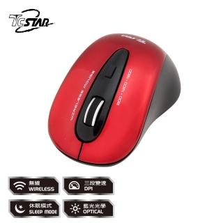 【TCSTAR】2.4G無線藍光滑鼠/紅色(TCN635RD)