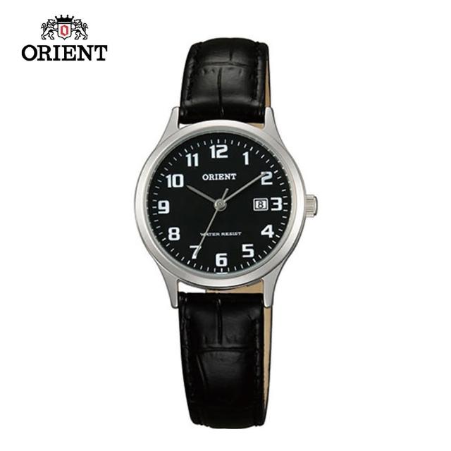 【ORIENT 東方錶】TRADITIONAL STYLE系列 復古阿拉伯數字石英錶 皮帶款 黑色 FSZ3N005B - 28mm(FSZ3N005B)