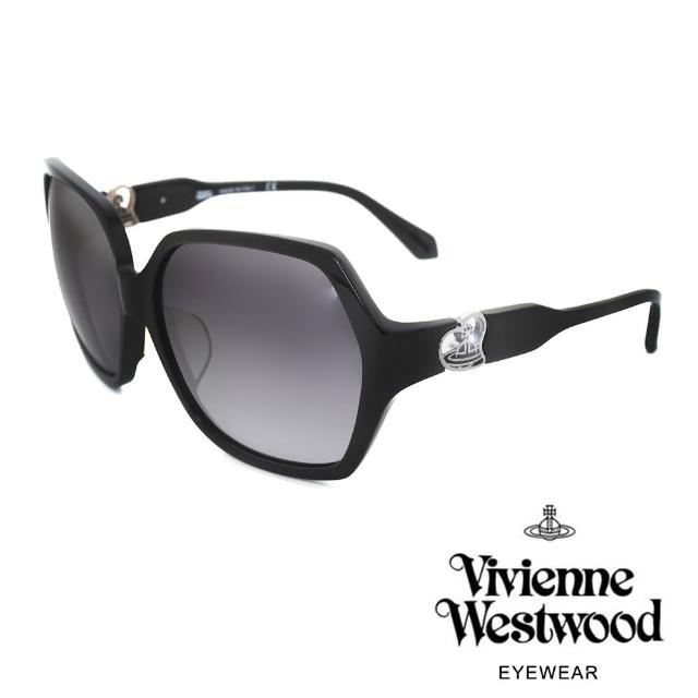 【Vivienne Westwood】英國倫敦個性星球大方框-小臉系列太陽眼鏡(黑色 VW78801)