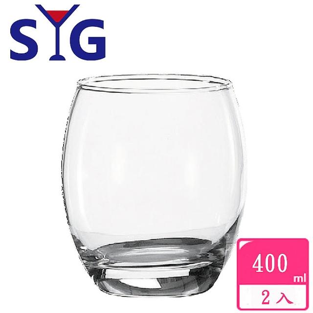 【SYG 台玻】玻璃圓弧水杯威士忌杯400cc(二入組)
