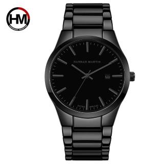 【HANNAH MARTIN】午夜迷情顯眼刻度不鏽鋼腕錶-黑框 黑刻度-40mm(HM1756-HH)