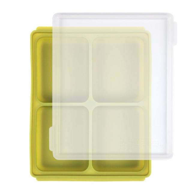 【TgmFDA】白金矽膠 副食品冷凍分裝盒4格-XL(2入組)