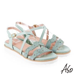 【A.S.O 阿瘦集團】炫麗魅惑 亮麗璀璨平底涼拖鞋(淺綠)