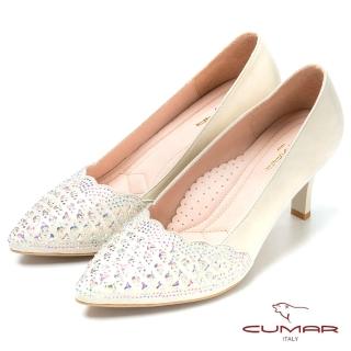 【CUMAR】幸福佳人典雅別緻水鑽裝飾晚宴鞋(金)