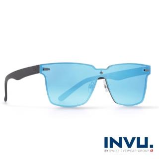 【INVU瑞士】來自瑞士濾藍光偏光個性太陽眼鏡(水銀藍 T1804B)