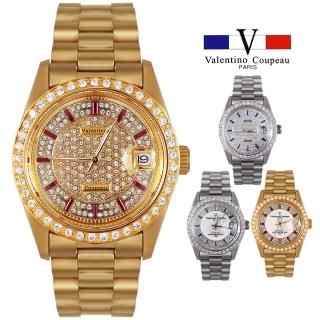 【Valentino Coupeau】滿天星鑽自動上鍊機芯不鏽鋼殼帶男女手錶(范倫鐵諾 古柏 VCC)