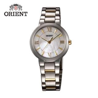 【ORIENT 東方錶】DRESS系列 高雅珍珠時尚石英腕錶 鋼帶款 金色 - 30mm(FQC0N003W)