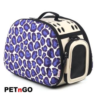 【PETnGO】輕巧摺疊寵物提包(紫豹紋)