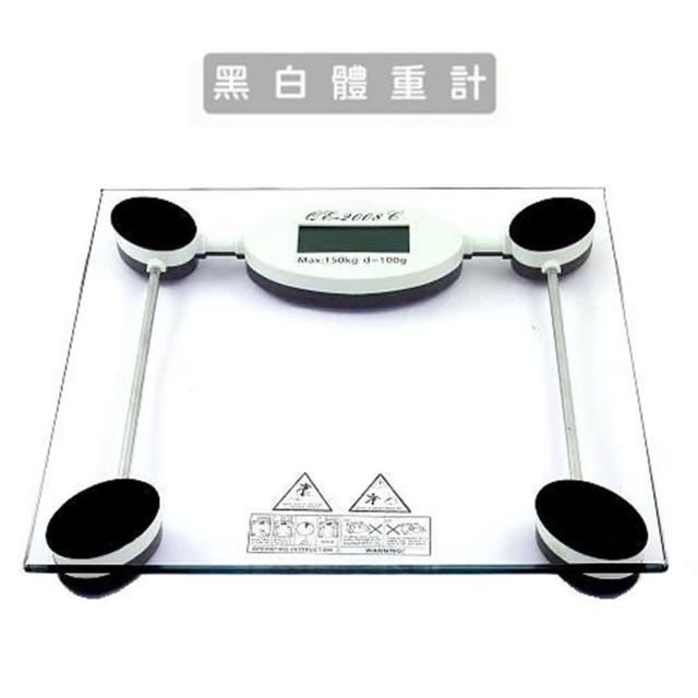 日式強化玻璃體重計(黑白)