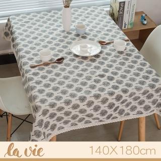 【La Vie】zakka 現代簡約小樹蕾絲花邊餐桌布(140X180cm)