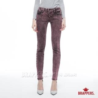 【BRAPPERS】女款 新美腳ROYAL系列-中低腰彈性霓虹單寧窄管褲(粉)