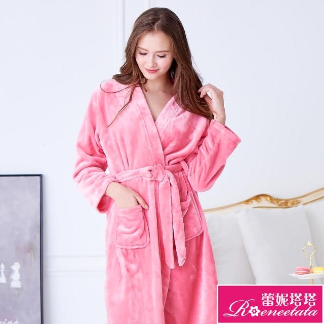 【蕾妮塔塔】極暖柔軟水貂絨 女性長袖睡袍(29242粉色)