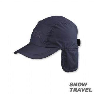 【SNOW TRAVEL】格紋防風遮耳棒球帽(雙層設計 藍色)