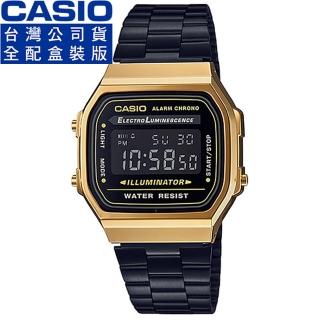 【CASIO 卡西歐】卡西歐復古風電子鋼帶錶 / A168WEGB-1B(台灣公司貨)