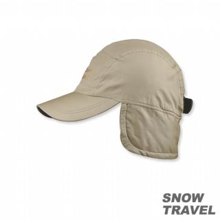 【SNOW TRAVEL】格紋防風遮耳棒球帽(雙層設計 駝黃)