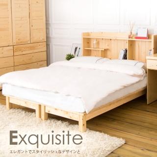 【時尚屋】里奈5尺松木實木書架型雙人床-不含床頭櫃-床墊 NE8-81-1+2(免運費 免組裝 臥室系列)