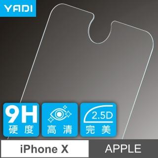 【YADI】iPhone X/5.8吋 高清透鋼化玻璃保護貼(9H硬度/電鍍防指紋/CNC成型/AGC原廠玻璃-透明)