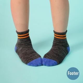 【FOOTER除臭襪】兒童撞色運動氣墊襪-童款-全厚底(ZH86L-黑)