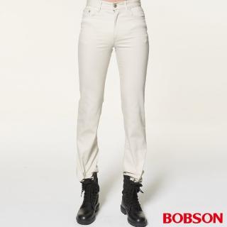 【BOBSON】男款低腰喇叭褲(白1696-80)