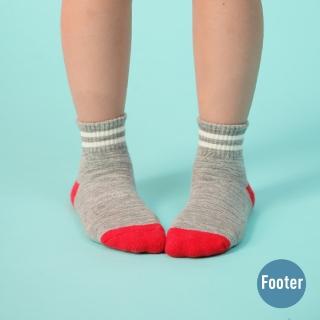 【FOOTER除臭襪】兒童撞色運動氣墊襪-童款-全厚底(ZH86L-灰)