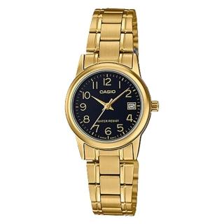【CASIO 卡西歐】指針女錶 不鏽鋼錶帶 防水 日期顯示(LTP-V002G-1B)