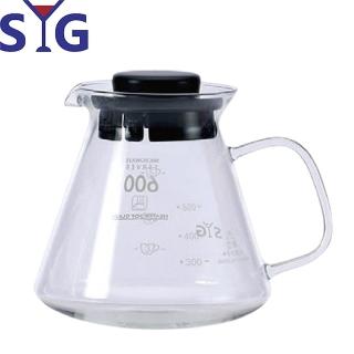 【SYG 台玻】精緻耐熱花茶咖啡壺–黑蓋(BH605A)