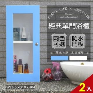 【Abis】經典單門防水塑鋼浴櫃/置物櫃(2色可選-2入)