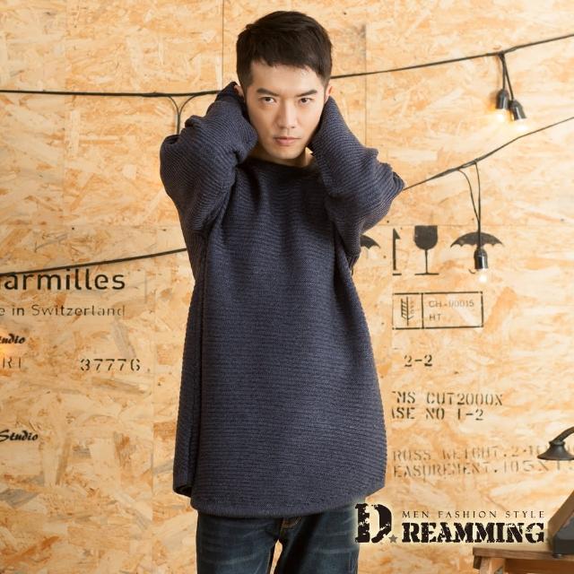 【Dreamming】MIT素面百搭壓條寬袖圓領針織毛衣(共四色)