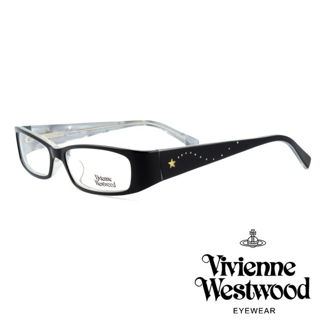 【Vivienne Westwood】英國薇薇安魏斯伍德★閃亮星型晶鑽光學眼鏡(黑灰 VW149M04)