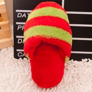 【Nikki飾品&玩具】寵物絨毛玩具-條紋拖鞋-紅色1個
