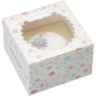 【Sweetly】單格瑪芬蛋糕紙盒4入 午茶粉(禮物包裝)