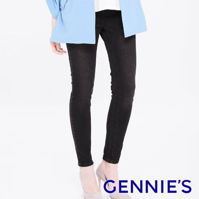 【Gennies 奇妮】刷色感修身一體成型牛仔褲(黑T4E06)