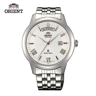 【ORIENT 東方錶】ORIENT 東方錶 WILD CALENDAR系列 寬幅日曆機械錶 鋼帶款 白色 - 43.5mm(SEV0P002W)