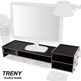 【TRENY】加厚---加長---電腦螢幕增高架-黑(螢幕架 鍵盤架)