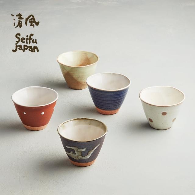 【有種創意食器】日本美濃燒 - 古窯釉彩陶杯-禮盒組(5件式)