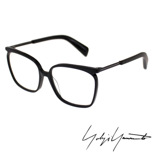 【Y-3山本耀司】Yohji Yamamoto方型時尚金屬混搭造型光學眼鏡(霧黑-YY1028-002)