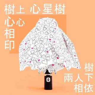 【RainSky】心星樹 - 輕收自動傘_雨傘三折傘防風傘(白)
