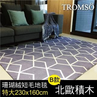 【TROMSO】珊瑚絨短毛地毯-特大B北歐積木(230x160cm)