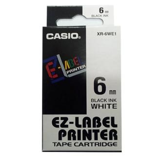 【CASIO 卡西歐】標籤機專用色帶-6mm白底黑字(XR-6WE1)