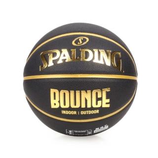 【SPALDING】BOUNCE 籃球-PU-7號球 附網袋 附球針 斯伯丁 黑金(SPB91003)