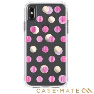 【美國 CASE-MATE】iPhone XS / X Wallpapers(絢麗畫布防摔手機保護殼 - 粉紅圓點)