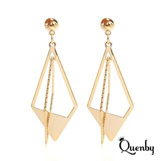 【Quenby】燦爛閃耀菱形立體耳環/耳針(耳環/配件/交換禮物)