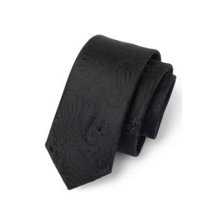 【拉福】腰果紋6CM中窄版領帶拉鍊領帶(兒童 黑色紋)