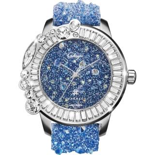 【Galtiscopio迦堤】星鑽浪漫系列閃耀水晶錶-藍/48mm(AUSS001SBULS)