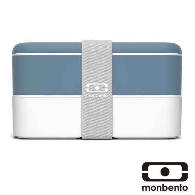 【MONBENTO】雙層餐盒-牛仔藍/白(MB-120002120)