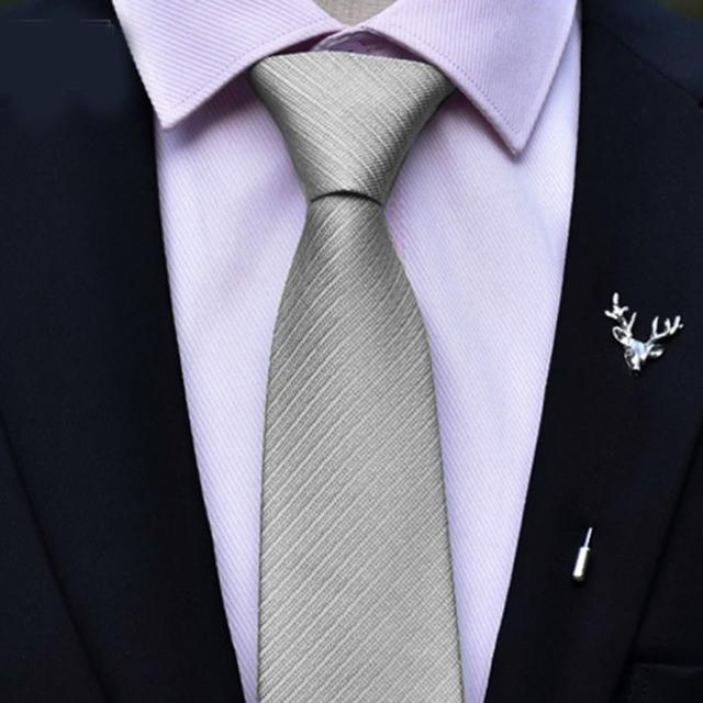 【拉福】領帶6cm中窄版領帶精工拉鍊領帶(銀灰)